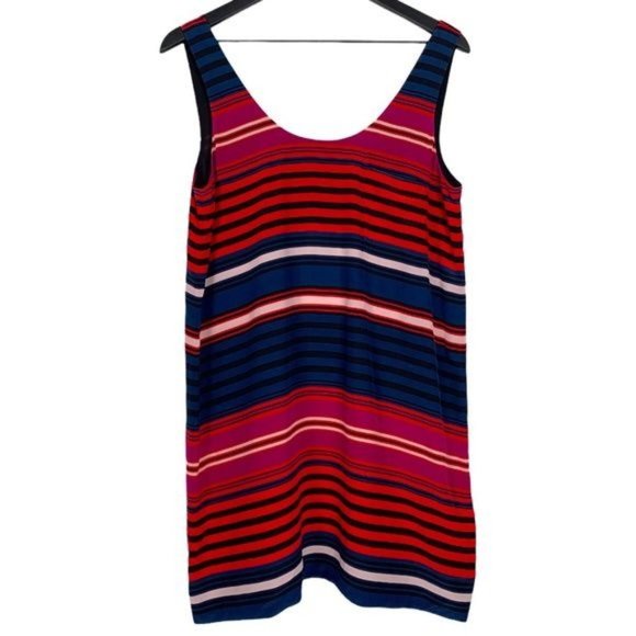 NWT Caviar Joie Dawna Multicolored Striped 100% Silk Tank Dress Size XS - Picture 3 of 11